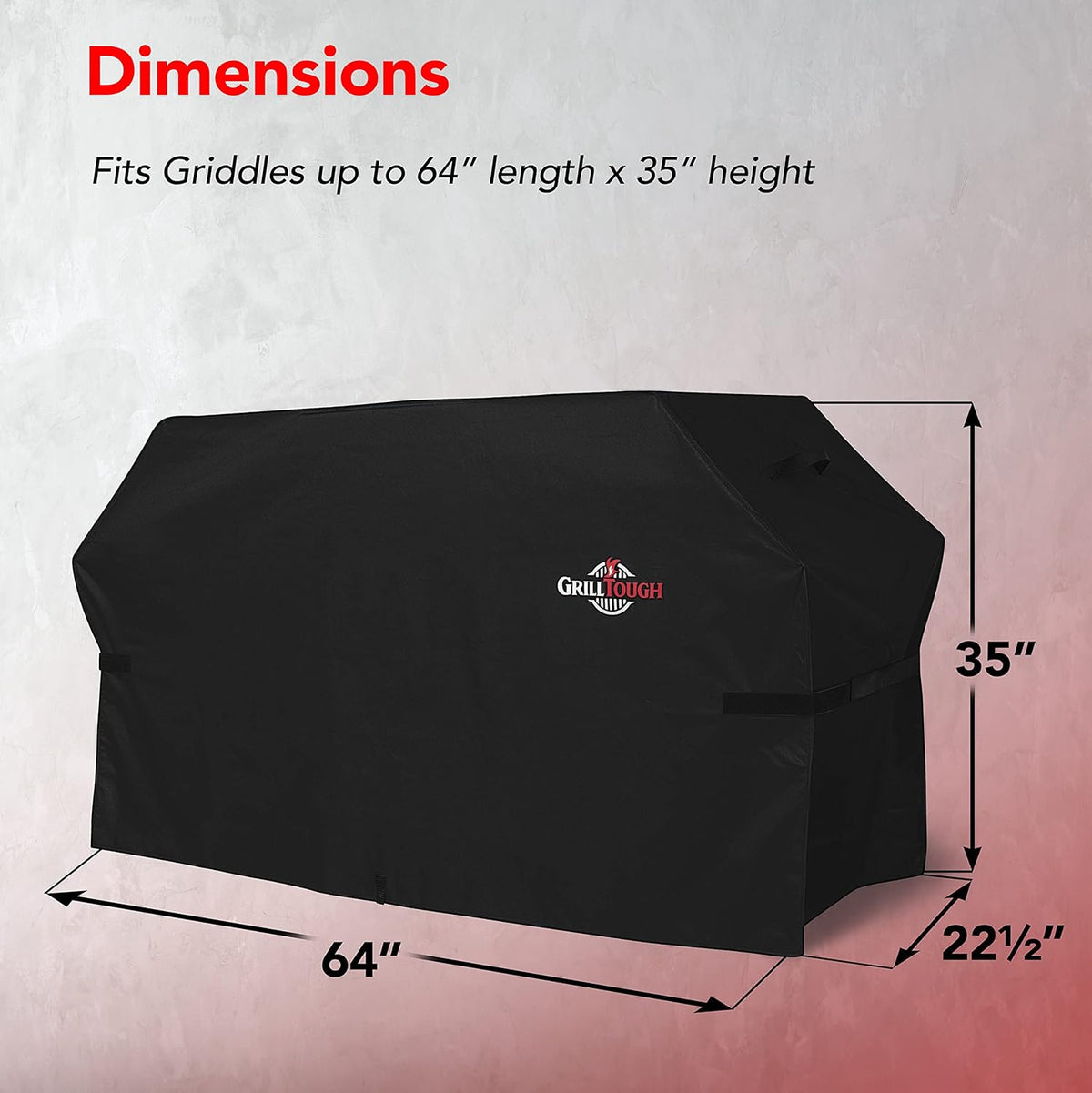 Heavy Duty Griddle Cover for Outdoor Griddle, Fits 36 Inch Griddle – Waterproof, Weather Resistant, UV & Fade Resistant with Adjustable Straps – Flat Grill Cover, Black