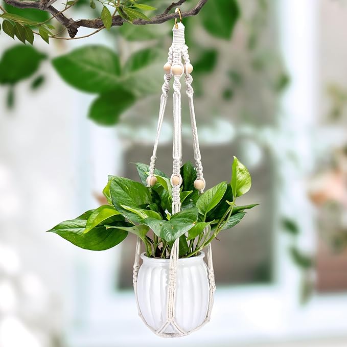 Small Hanging Planters Self Watering 5 Inch, 3 Set Hanging Plant Pot for Indoor Outdoor Plants, Hanging Flower Pots with Drainage Hole & 2 Kinds of Plant Hangers for Garden Home Decor