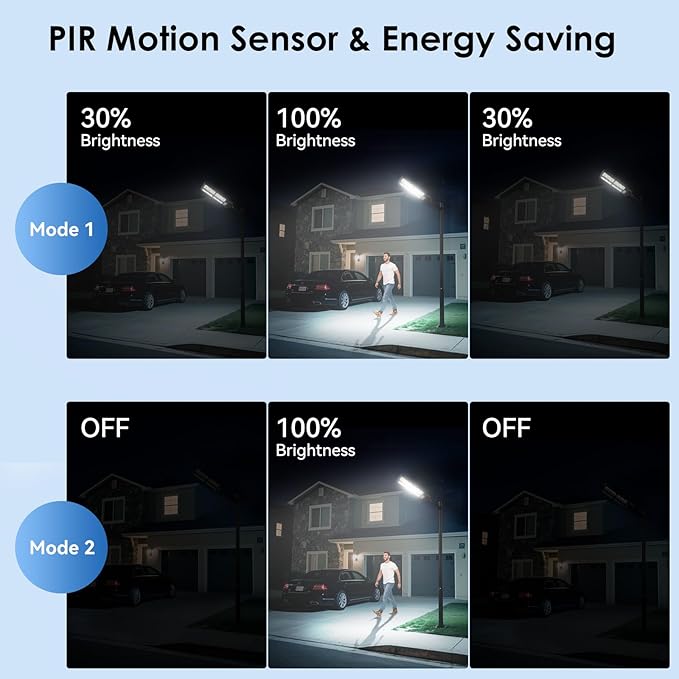 Solar Lights Outdoor Waterproof, 6500K 13000LM LED Dusk to Dawn Solar Street Light, Solar-Powered Flood Lights with Motion Sensor and Remote Control, Solares Parking Lot Light for Yard Walkway, 6-Pack