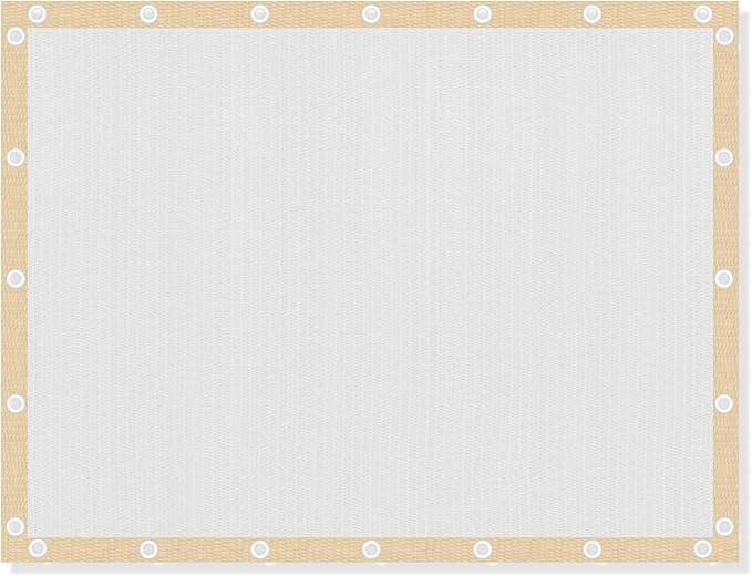 VICLLAX Shade Fabric Sun Shade Cloth with Every 2 FT Grommets for Patio Garden Pergola Cover Canopy 22x24 FT, Cream