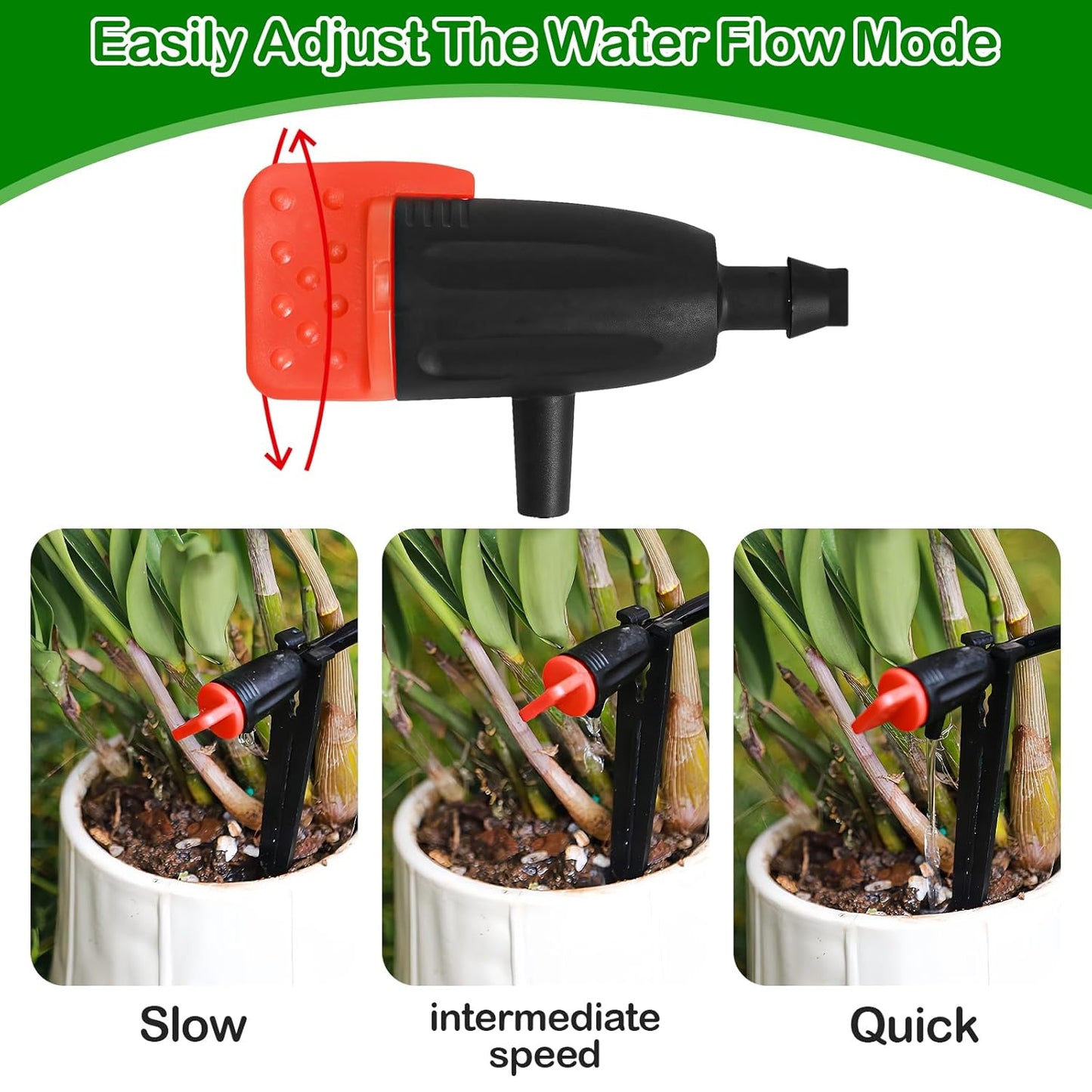 Garden Irrigation Dripper for 1/4" Drip Irrigation Tubing, 35 Pack Adjustable Drip Emitters Succulent Micro Watering Dripper for Individual Shrubs and Trees Irrigation System