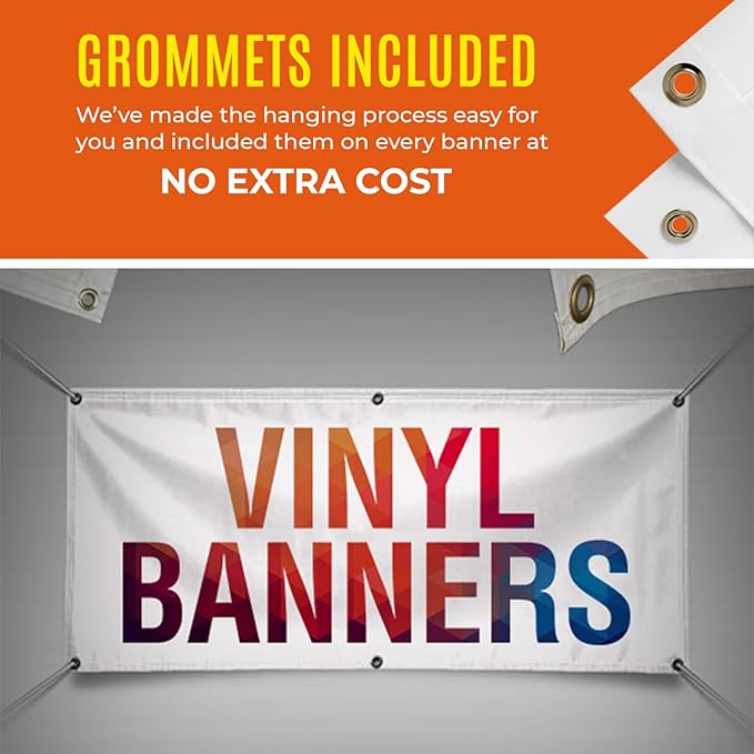 Personalized Passion Vinyl Banner 4' x 10' - Customized Banner for Business, Graduation, Birthday Parties, Indoor Outdoor Use - Full Color 13oz Vinyl Custom Signs with HD Printed Text, Photos and More