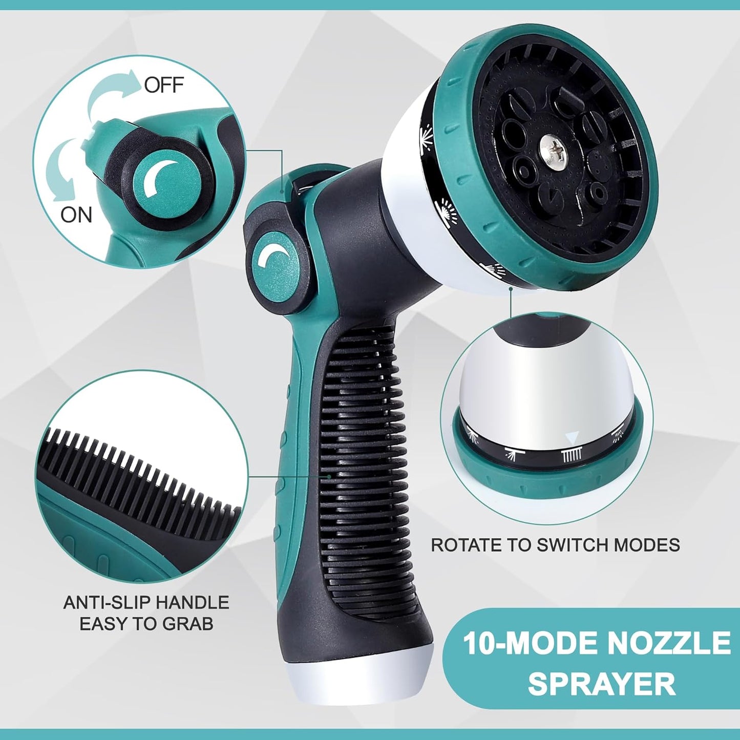100FT 5/8'' Garden Hose, 304 Stainless Steel Water Hose, Flexible with a 10-Mode Nozzle Sprayer, No Kink, Lightweight, Puncture Proof Metal Hose, Ideal for Yard, Lawn, Outdoor