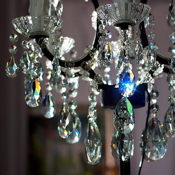 1ft 10pcs Teardrop Crystals Garland, Hanging Chandelier Crystals Prism Beads Chain for Wedding Home Decoration Clear GOLDENHAITAI