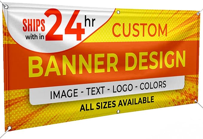 Personalized Passion Vinyl Banner 4' x 25' - Customized Banner for Business, Graduation, Birthday Parties, Indoor Outdoor Use - Full Color 13oz Vinyl Custom Signs with HD Printed Text, Photos and More