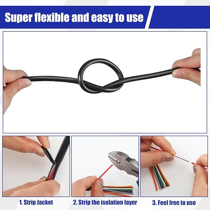 Hoolerry Solid Sprinkler System Wire 18 Gauge Irrigation Wire with UV Resistant PVC Jacket Sprinkler Cable for Underground Irrigation Field Central Control System 30v Ul Listed(18/2, 50 Ft)