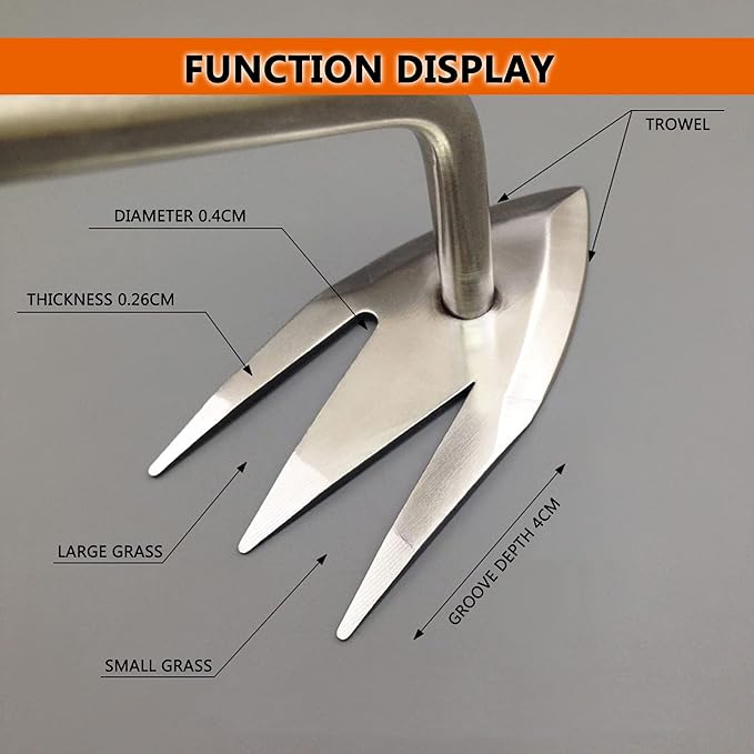 SHANFEEK Weed Puller with M-Shape Claw Weeding Artifact Uprooting Weeding Tool Dandelion Puller Tool Gardening Hand Tools Weed Remover Tool for Yard with Hard Solid Wood Handle(M-Type)