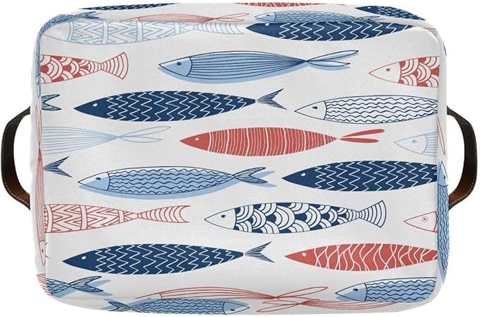 Fish Rectangular Storage Basket Organizer Bin Shelf Baskets For Clothes Gifts For Home Office Dorm