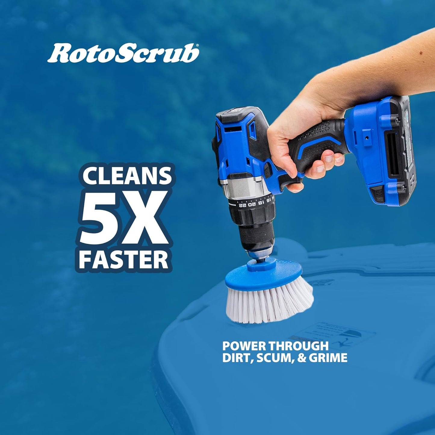Drill-Powered Cleaning Brushes - 2-Brush Drill Accessory Combo Kit