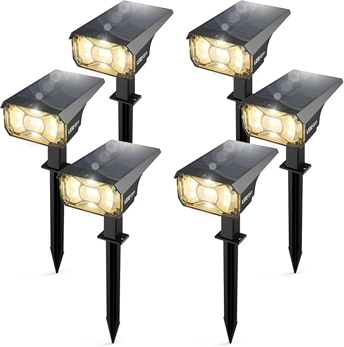 3 Brightness Modes Solar Outdoor Lights with Super Bright 40LEDs, 360 Adjustable Lighting Angle, USB Charging, Longer Working Time, Waterproof, Patio, Porch, Driveway