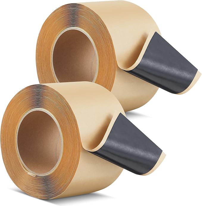 2 Pcs Pond Liner Seam Tape 3" x 25' Self Adhesive Double Sided Butyl Pond Seam Tape Liner Repair Tape Butyl Adhesive Sealer for EPDM Pond Liner Patch Cover Pond Garden