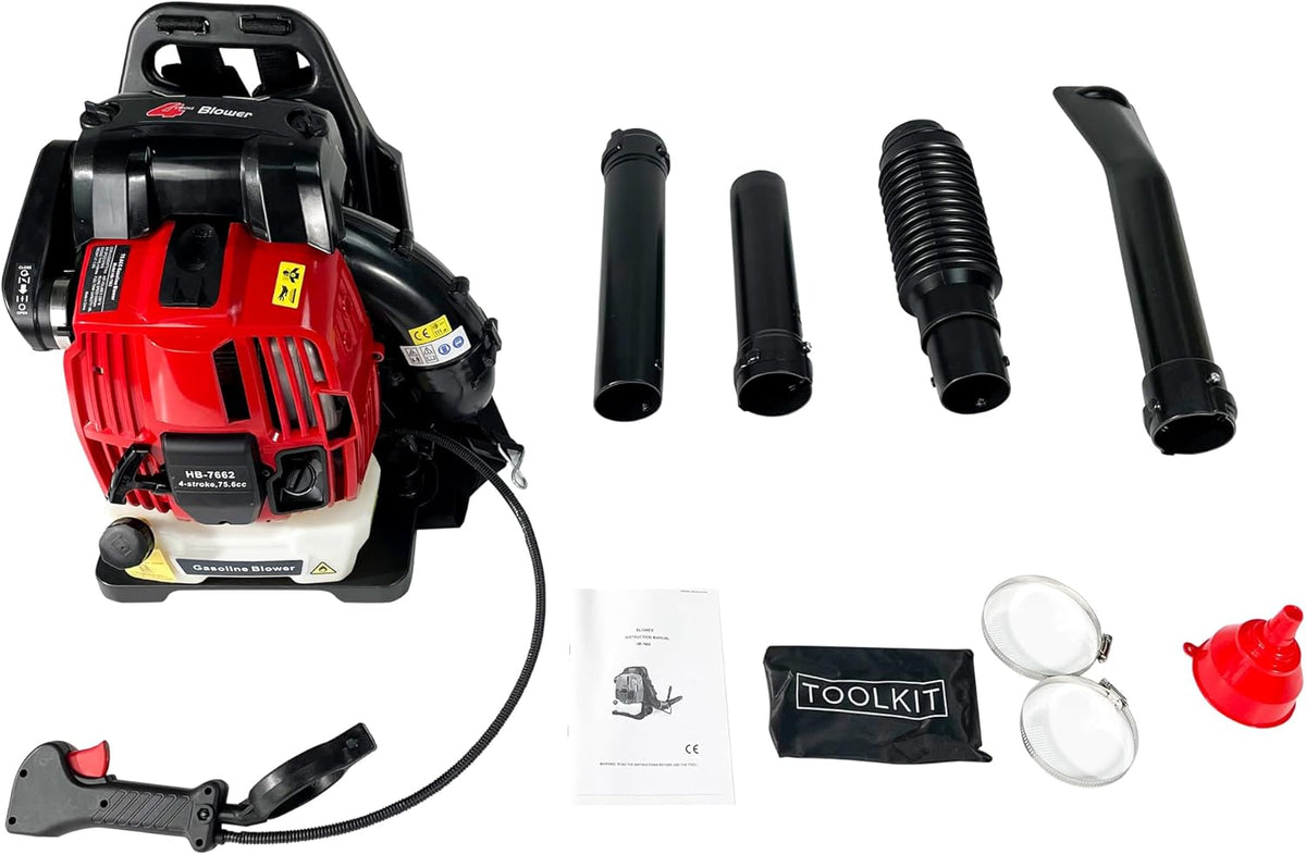 Backpack Gas Leaf Blower,76CC,660CFM,200MPH,4 Stroke Air Cooling Gas Backpack Grass Blower,Snow Blower EPA Compliant