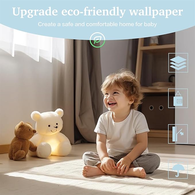 Dimoon 78.7''x17.7'' White Thicken Peel and Stick Wallpaper Contact Paper Modern Self Adhesive Wall Paper Removable Renter Friendly Textured Solid Color Vinyl Roll (78.7''x17.7'',White Thicken)