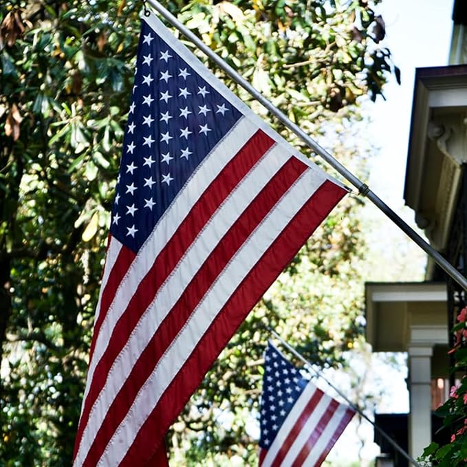Homissor American Flag 2.5x4 US Flags USA Outdoor Heavy Duty United State Flag Embroidered Stars Made for All Weather High Wind Sewn Stripes With Brass Grommets for Outside
