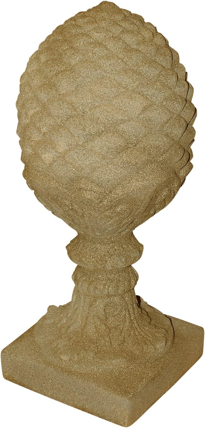 EMSCO Group Pineapple Statue – Natural Sandstone Appearance – Made of Resin – Lightweight – 23” Height