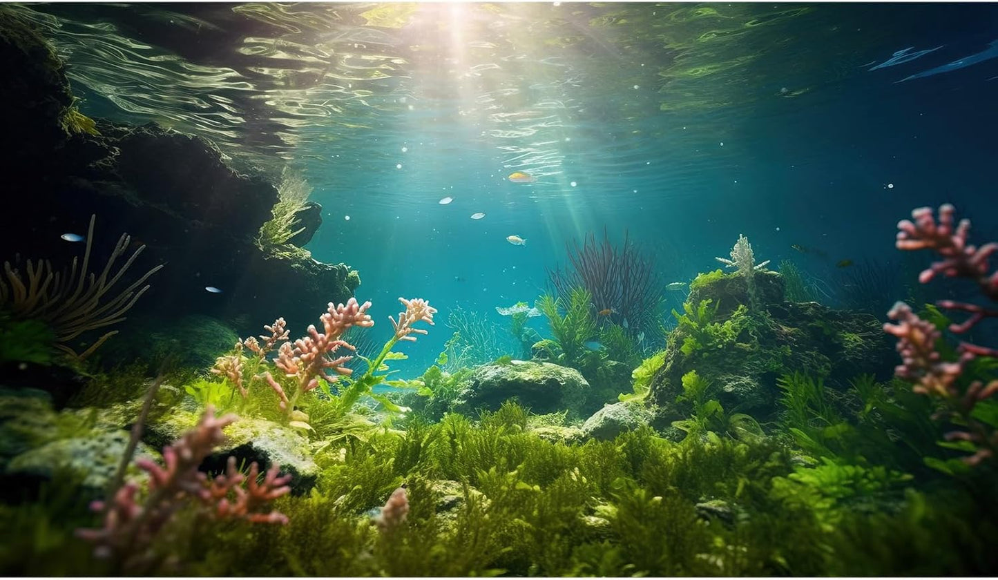 Ocean Floor Fish Tank Background Under The Sea Aquarium Background Underwater Aquatic Plants Sunray Terrarium Backgrounds Deep Sea Rock Tropical Aquarium Fish Tank Backgrounds Decors 48x18in