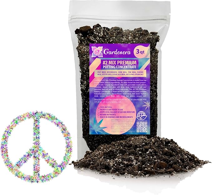 Premium Organic #1 Potting Soil Mix - Ideal Nutrient Blend for Robust, High-Yield, and Beautifully Blooming Outdoor Guerrilla Growing Plants - 3 Quart