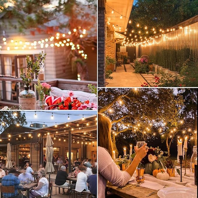 Moonflor 48 Pack S14 Light Bulbs, 11 Watt Warm Commercial Grade Replacement Incandescent Glass Bulbs with E26 Medium Base for Outdoor Patio Garden Vintage String Lights