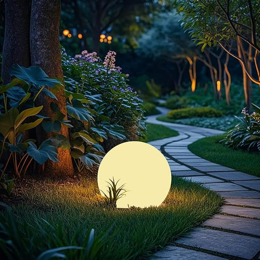 shumi Solar Ball Light Outdoor Decorative-8 inch Outdoor Waterproof Powered Ball Lights with Remote Control,16 RGB Colors Globe Light for Garden,Backyard,Pathway,Poolside