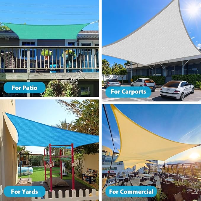 Amagenix Sun Shade Sail 11'X11' Curved Edge Outdoor Shade Canopy Dark Green Breathable 95% UV Block Shade Cloth for Patio Garden Backyard (We Make Custom Size)