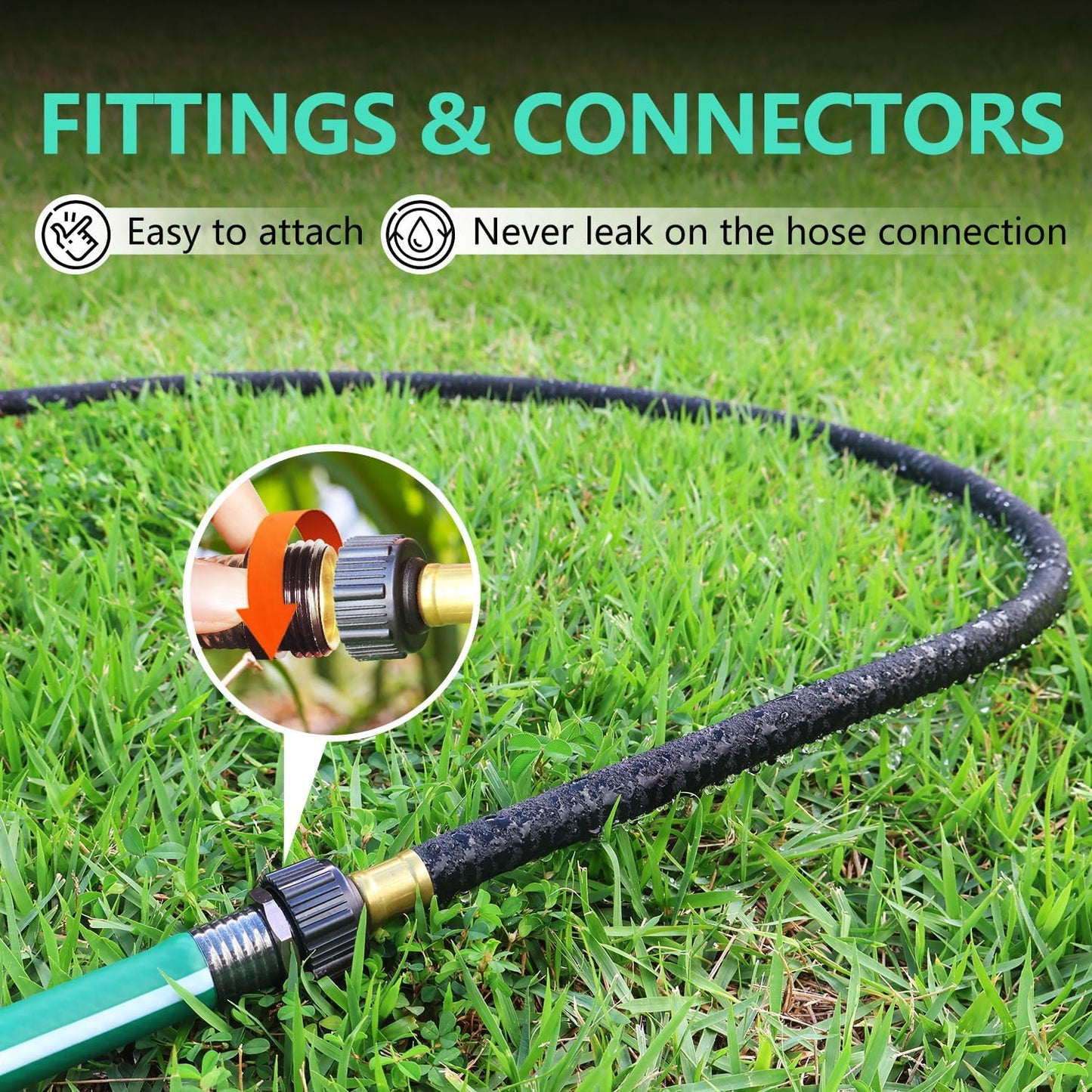 1/2’’ Soaker Hose for Garden 50 Ft, Heavy Duty Soaker Hose 50 ft for Raised Garden Beds, Garden Soaker Hoses for Foundation Watering Drip Hose Irrigation System (50 ft)