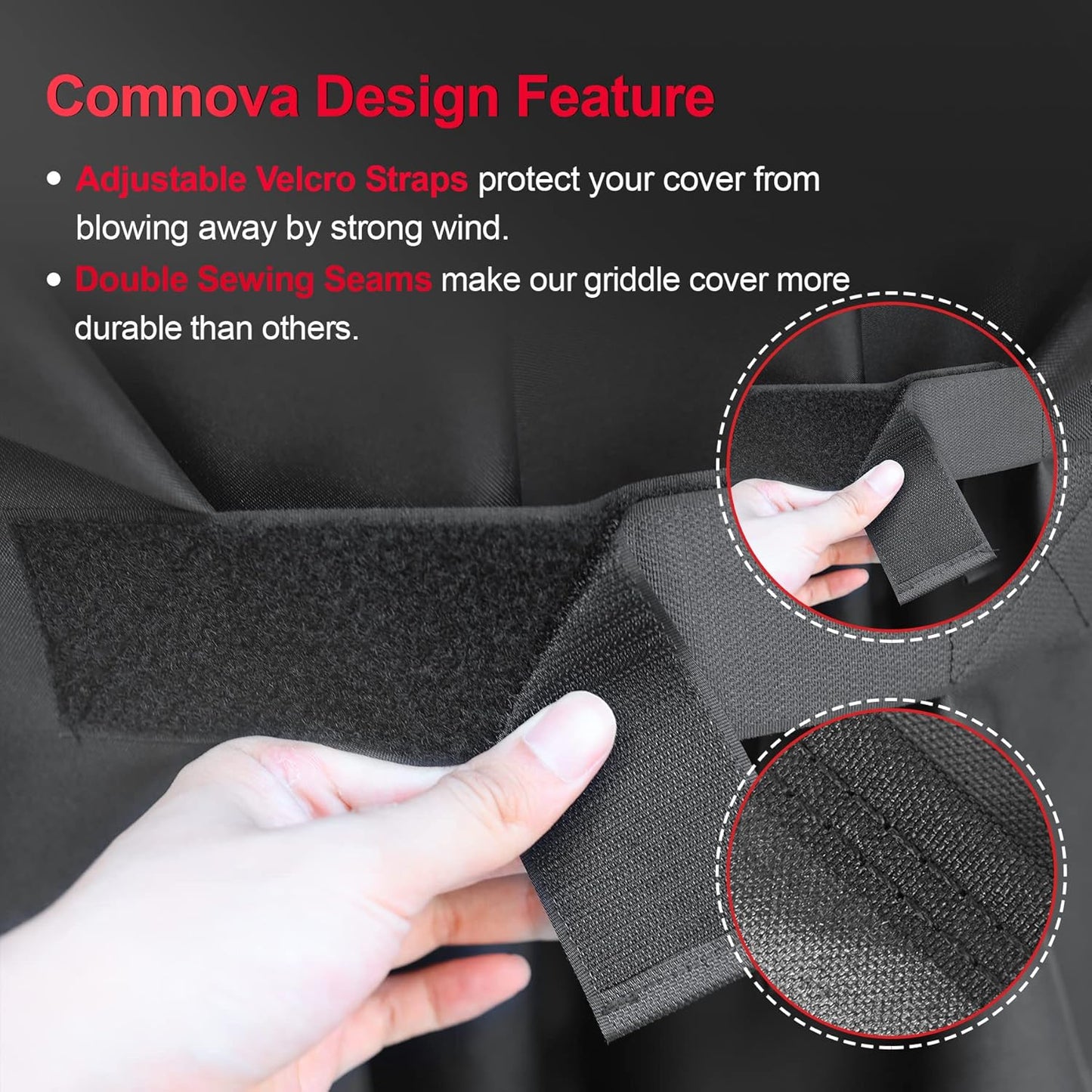 Comnova Grill Cover 30 Inch - 7105 BBQ Cover for Weber Spirit 210 Gas Grill Heavy Duty & Waterproof, Barbecue Cover for Weber Spirit E-210 Grill with Side Trays Fold Down (NOT Fit Spirit II E-210)