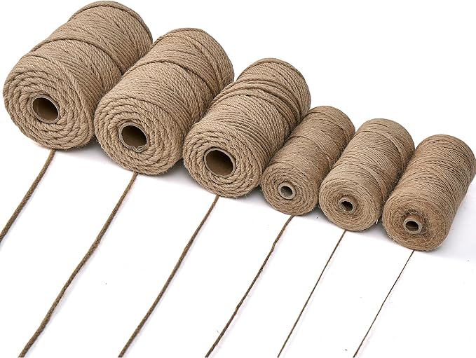 Natural Jute Twine,328 Feet 4mm Hemp Twine Rope for Gift Wrapping Craft Plant Garden Christmas Handmade Arts Decoration Packing String Home Decor