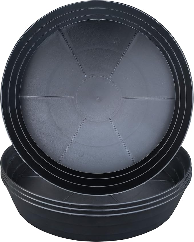 Plant Saucer 18 Inch, Extra Large Planter Saucer 4 Pack, Plastic Plant Saucers for Indoors and Outdoors, Plant Pot Saucers, Drainage Tray for 16, 17, 18 in Planters