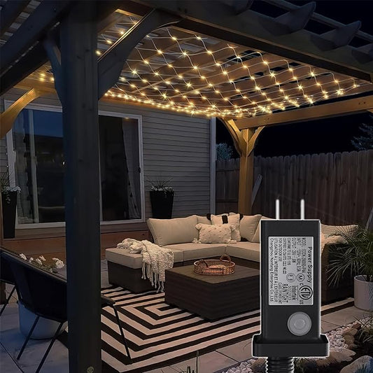 Eueasy LED Net Lights, 360 LED 12x12FT with Timer & 8 Lighting Modes, Outdoor Net Lights for Gazebo, Bush, Wedding, Holiday