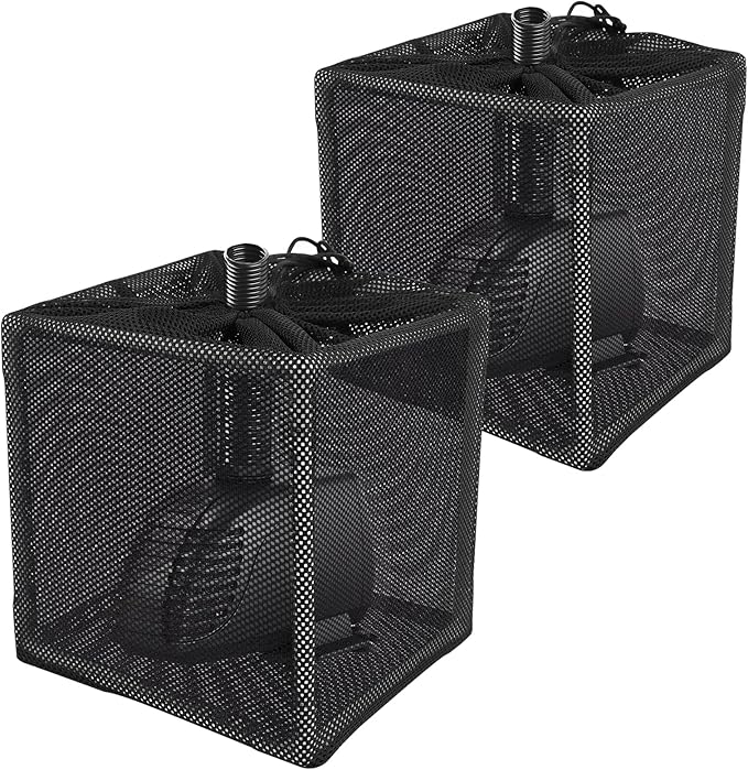 2 PCS Pond Pump Filter Bag, 10 Inch Pond Filter Box with Drawstring, Anti-Clogging Pump Barrier Bag Pump Mesh Bag for Outdoor Water Ponds Filters Pond Biological Filters