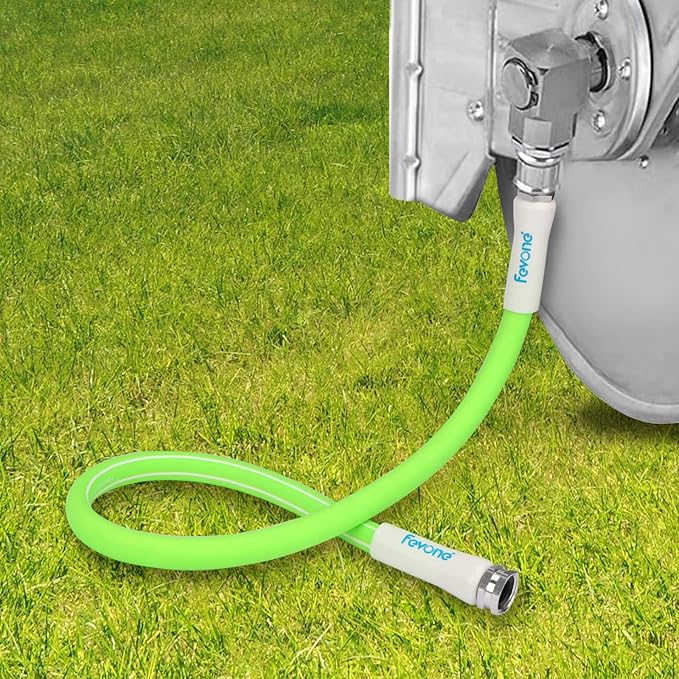 Fevone 25 ft Garden Hose, Heavy Duty Water Hose, Hybrid Polymer, Kink Resistance, Flexible, Durable, Leak Free, Aluminum Fittings, 3/4" GHT, 5/8" ID, 600 Psi, Drinking Water Safe