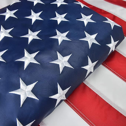 American Flag 2.5x4 FT, US Flag USA High Wind with Embroidered Stars, Sewn Stripes, Brass Grommets, Durable USA Flag Outdoor Outside