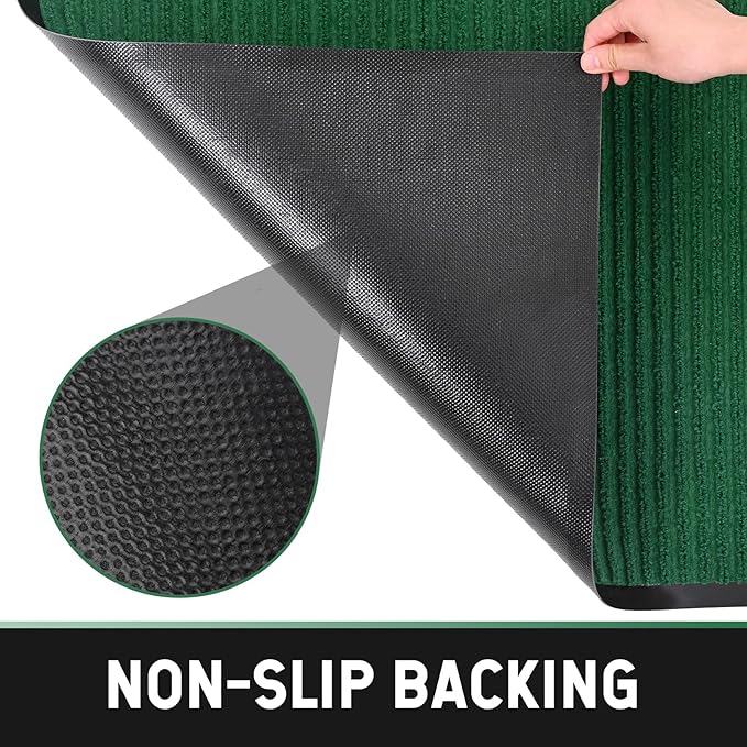 fani Heavy Duty Large Outdoor Indoor Entrance Doormat Grass Green Waterproof Low Profile Entrance Rug Front Door Mat Patio Anti-Skid Rubber Back, 31x47 inch (Grass Green)
