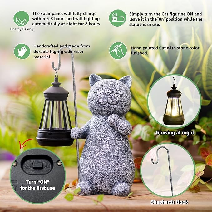 Garden Decor Solar Statues for Mom Grandma Birthdays for Women Sister Wife Lady - Front Patio Balcony Yard Art Lawn Ornaments Porch Outdoor Outside Decorations