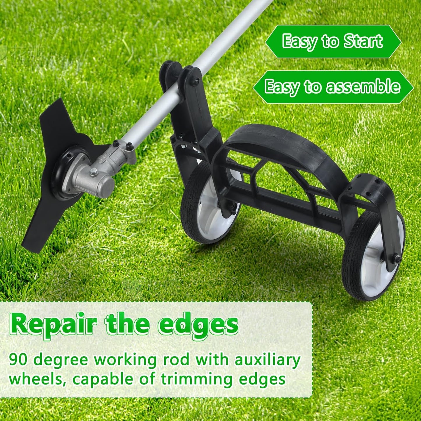 52cc 2-Cycle Gas Weed Wacker,8 in 1 Gas Powered Weed Eaters,2025 Upgrade 9500rpm String Trimmer,Weed Eater, Brush Cutter, Edger,Pole Saw Chainsaw with Extension Pole,Gas Powered Yard Tool (Orange)