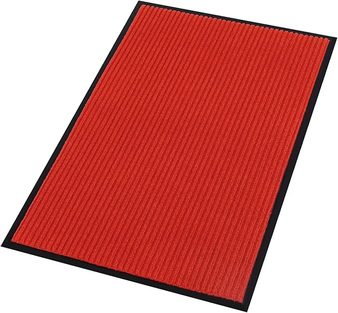 fani Heavy Duty Large Outdoor Indoor Entrance Black Doormat Waterproof Low Profile Entrance Rug Front Door Mat Patio Anti-Skid Rubber Back, 35x60 inch (China Red)