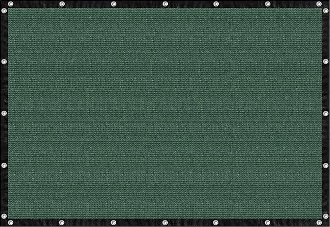 VICLLAX Shade Fabric Sun Shade Cloth with Every 2 FT Grommets for Patio Garden Pergola Cover Canopy 3x19 FT, Dark Green