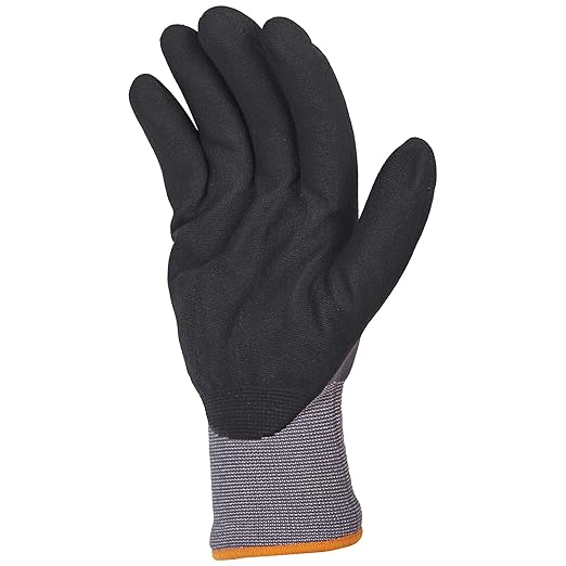 Amazon Basics Micro-Foam Nitrile Coated Work Gloves, Nylon Liner Fiber, Touch Screen, Grey, 11/XXL, 12-Pair
