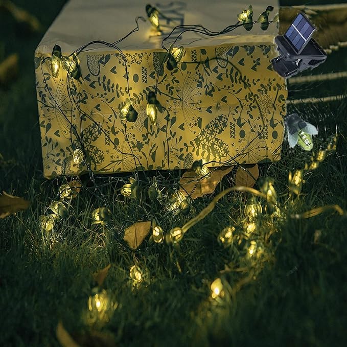 ANGMLN Solar Firefly Lights, 30 LED Solar Fireflies Lightning Bugs Fairy String Lights Outdoor Decor 19.6FT Solar Powered String Lights Waterproof for Garden Patio Home Wedding Party Spring Christmas