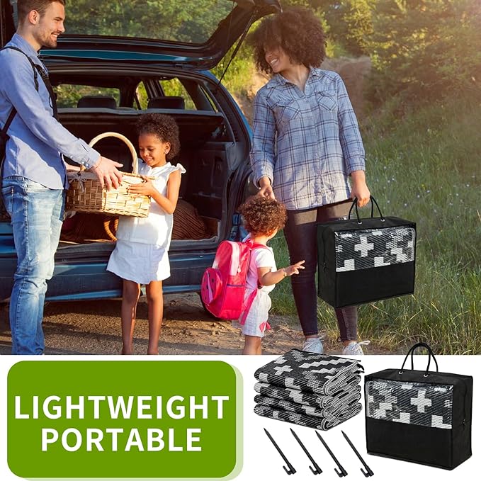 Outdoor Rug 6x9 ft Waterproof, Reversible Outdoor Plastic Straw Rug for Patios Clearance, Outdoor Area Rug Carpet RV Mat for Camping Backyard Deck Porch