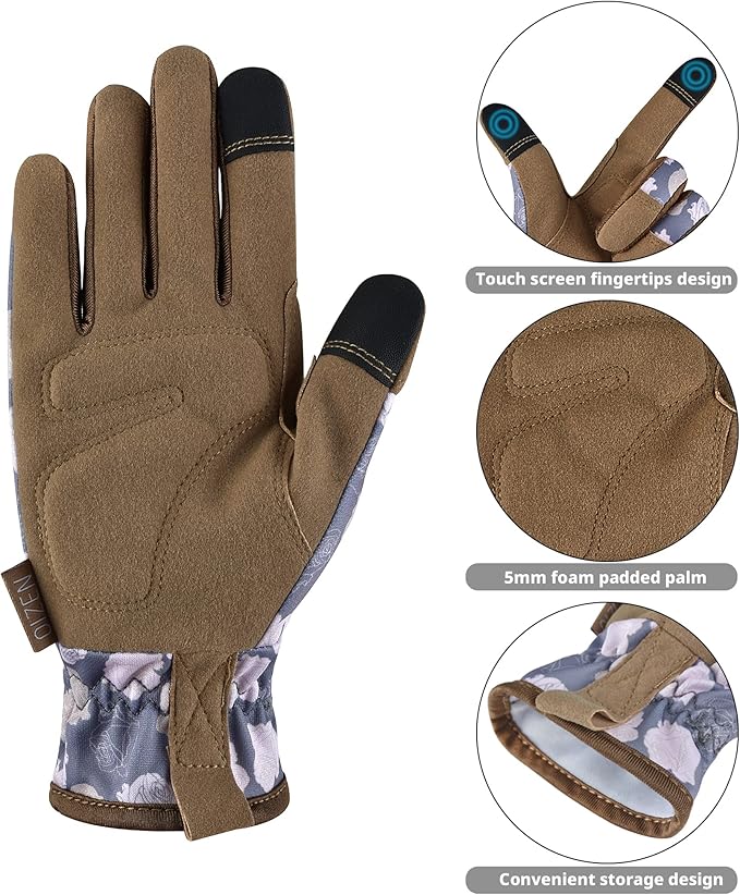 Gardening Gloves for Women and Men, Garden Gloves with Touch Screen, Thorn Proof Puncture Resistant Working Gloves, Gardening Gifts for Women, Size Medium