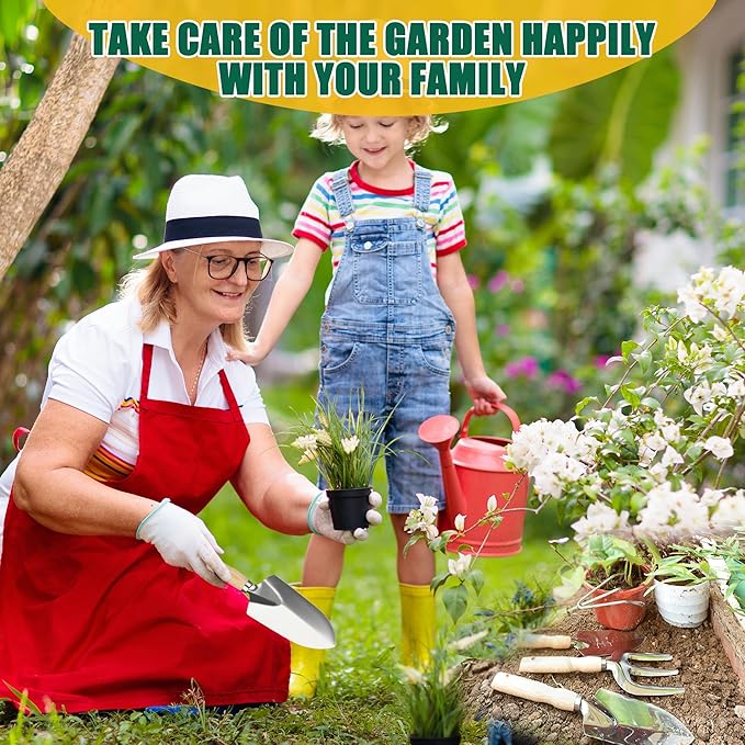 Garden Tool Set, 9-Piece Heavy Duty Outdoor Garden Tools with Ergonomic Handles, Storage Bag, Pruning Shears, Hand Rake and More, Perfect for Gardening Enthusiasts, Gardening Gifts for Women and Men