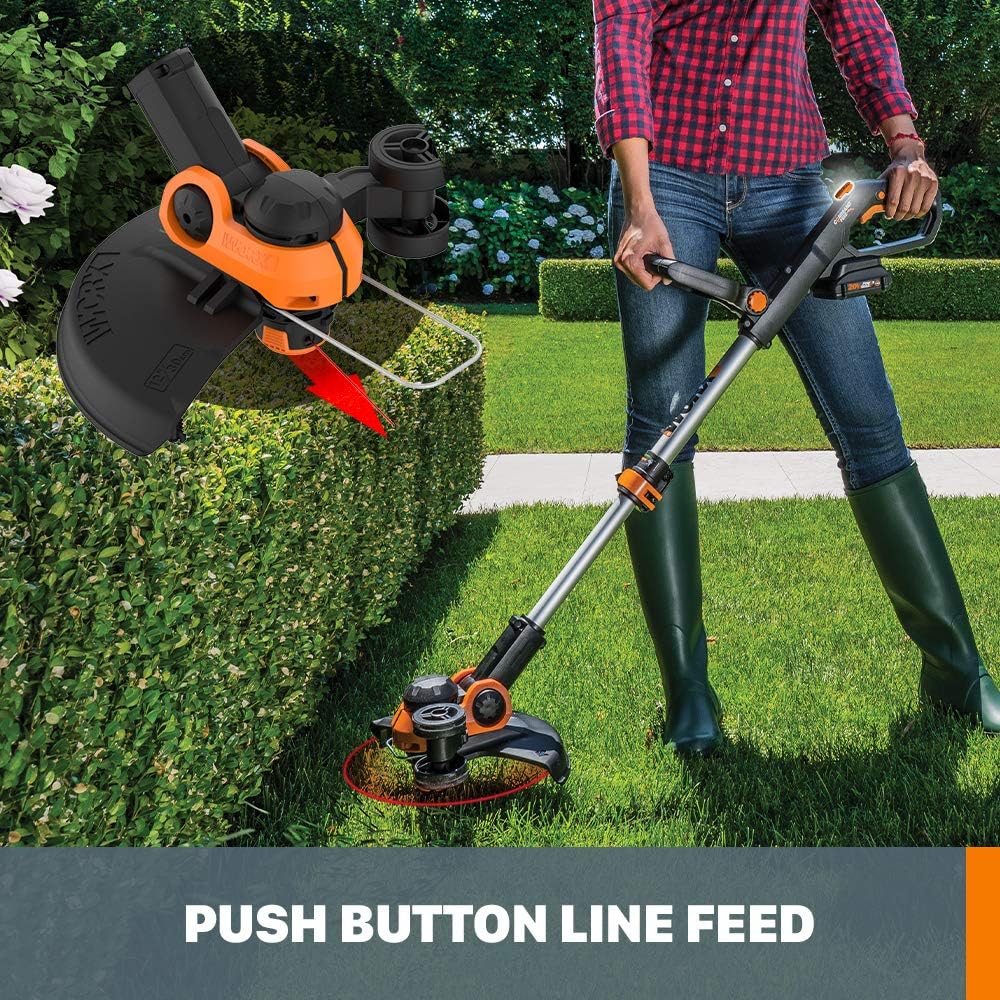 Worx String Trimmer Cordless 3.0 20V PowerShare 12" Edger & Weed Trimmer (Battery and Charger Not Included) WG163.9
