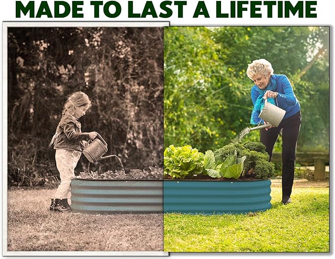 Galvanized Raised Garden Beds Outdoor // 6×3×1 ft (2-Pack) Planter Raised Beds for Gardening, Vegetables, Flowers // Large Metal Garden Box // Patented Tool-Free Design (Turquoise)