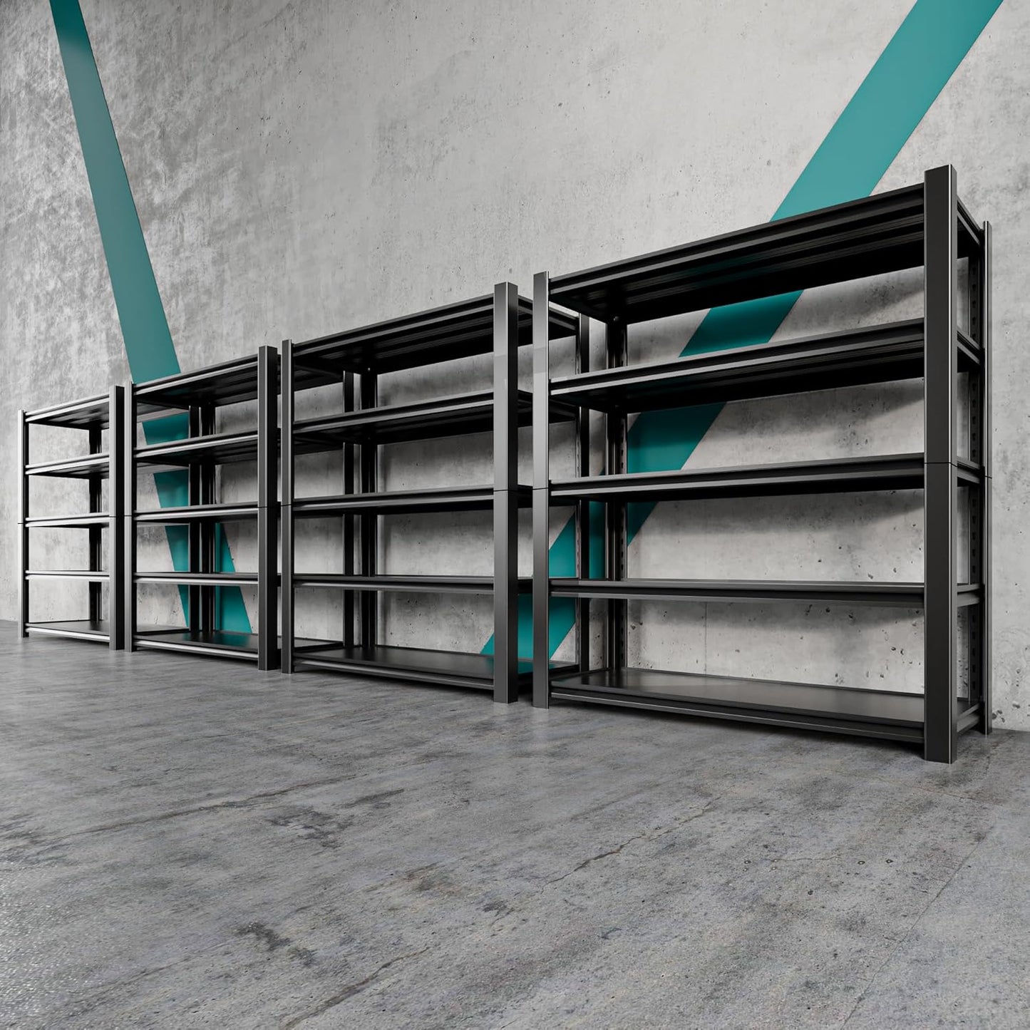 5 Tier Adjustable Metal Shelving Storage Rack,Storage Shelves,59.8" Wx24 Dx76.6 H Garage Shelving Heavy Duty,Industrial Shelving Unit for Basement,Warehouse,Garage Organization.4 Pack