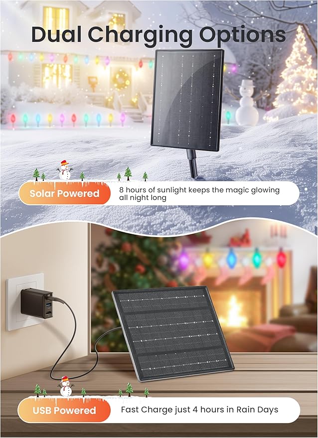 Minetom Solar Double C9 Strawberry Christmas Pathway Lights Outdoor -16FT 10 LED C9 Christmas Lights Outdoor with Timer,8 Modes, Solar Christmas Outdoor Decorations for Lawn Outside Walkway,Multicolor
