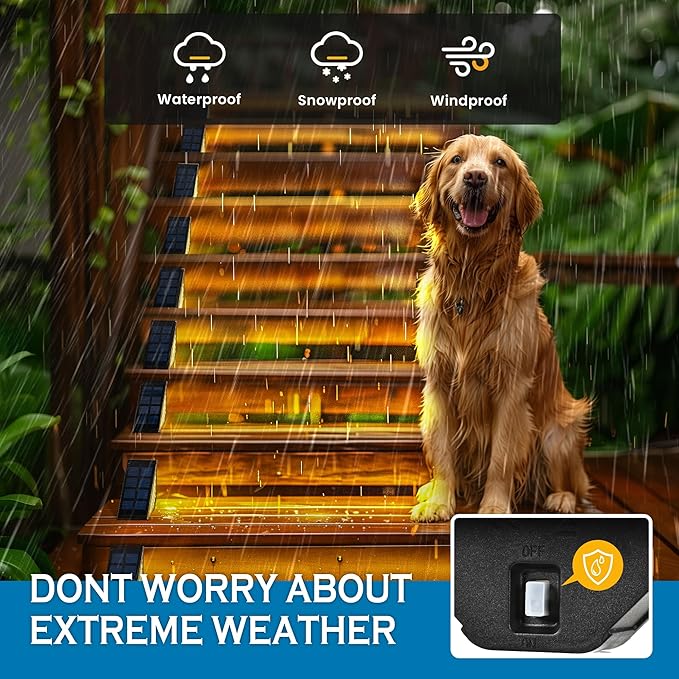 SOLPEX Solar Step Lights for Outside, 24 LEDs Solar Stair Lights Outdoor Waterproof Decor for Stair, Porch, Step, Deck, Fence, Front Door, Balcony, Patio, Wall, Yard, Garden(2 Pack, Warm White)
