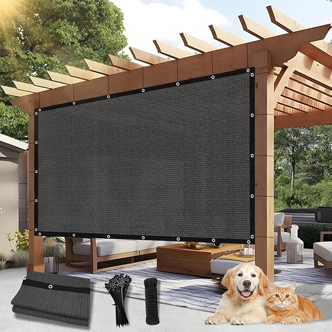 Outdoor 90% Sun Shade Cloth with Grommets, 6 X 13 FT Pergola Shade Cover for Garden Patio Carport Kennel Swimming Pool, Dark Grey (We Make Custom Size)