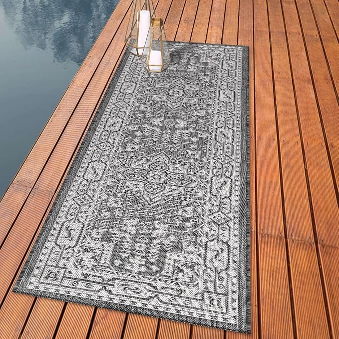 Keen Home Design Terrace Outdoor Runner Rug - 2x12 Washable Indoor/Outdoor Rug for Patio, Kitchen, Balcony, Beach, Garden, Deck and Porch, Size: 2'2"x11'10"