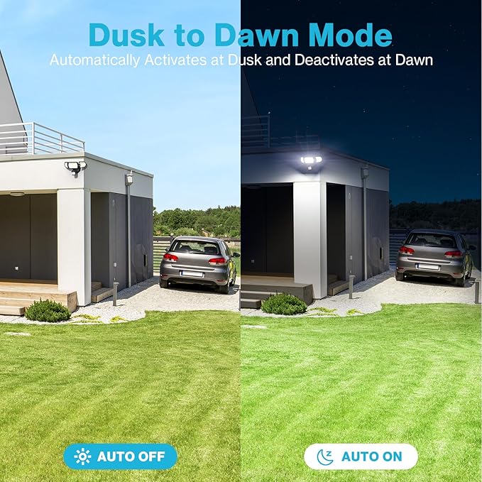 Olafus 100W LED Security Light Motion Sensor Outdoor Light, 2 Pack Motion Flood Light Dusk to Dawn, 9000LM Super Bright 6500K Exterior Motion Detector Floodlight for Garage Yard Porch Eave IP65, Black